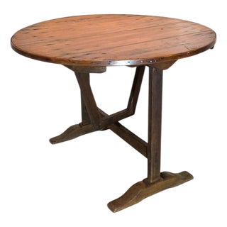 Antique French Wine Tasting Tilt Top Table For Sale