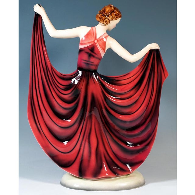 Art Deco Dance Study Posing Figure by Stephan Dakon for Goldscheider, 1937 For Sale - Image 3 of 7