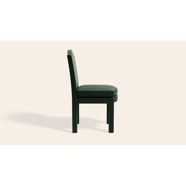 1970s Olive Linen Leo Dining Chairs by Ceraudo, Set of 2 For Sale - Image 5 of 7