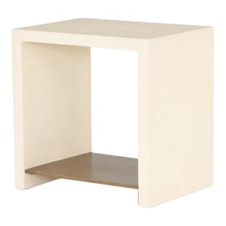 Four Hands Hugo End Table, Parchment White For Sale