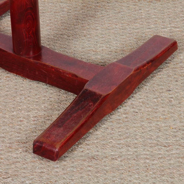 Standing Square Wooden Dining Table, 1980s For Sale - Image 4 of 5