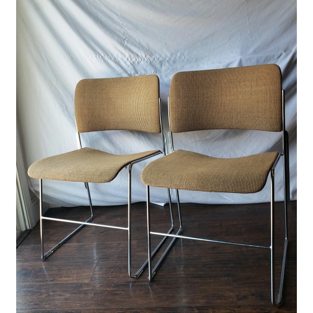 1970s 1970s Vintage David Rowland for Gf Business Equipment 40/4 Upholstered Chairs - A Pair For Sale - Image 5 of 16