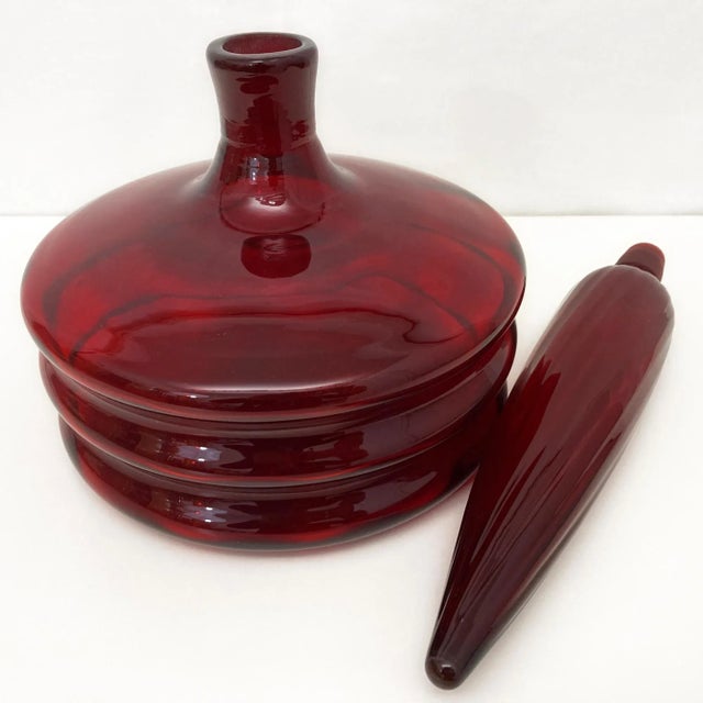 Blenko Vintage Blenko Regal Ruby Decanter For Sale - Image 4 of 12