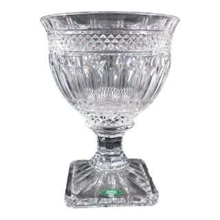 1970s Shannon Cut Crystal Footed Compote For Sale