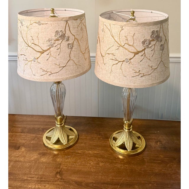 Metal Kaeder Leuchten Brass and Crystal Lamps For Sale - Image 7 of 12