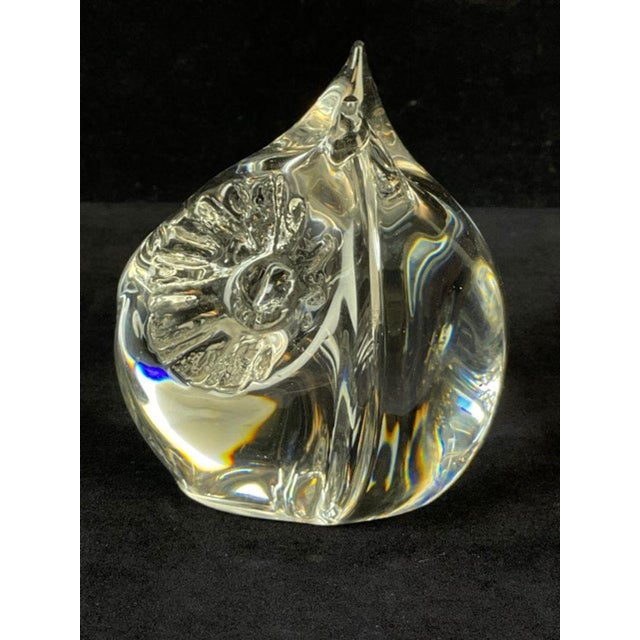 Daum Vintage Daum France Crystal Owl Paperweight Figurine Signed Art Glass For Sale - Image 4 of 10