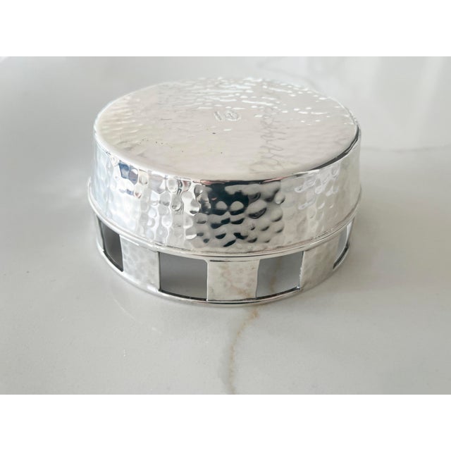 Emilia Castillo 1980s Emilia Castillo Vintage Hand Hammered Silver Plate Wine Bottle Coaster For Sale - Image 4 of 10