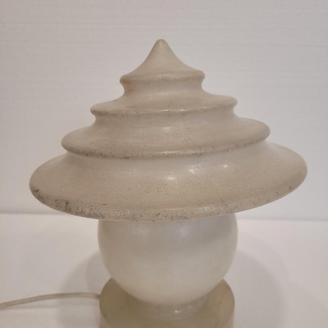 20th Century Art Nouveau Table Lamp in Alabaster, France, 1940s For Sale - Image 10 of 18