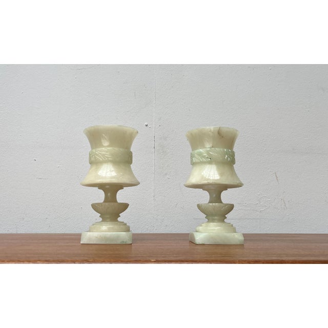 Vintage French Hollywood Regency Style Alabaster Table Lamps, Set of 2 For Sale - Image 11 of 18