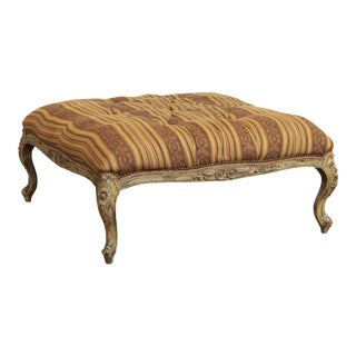 French Louis XV Style Large Square Ottoman For Sale