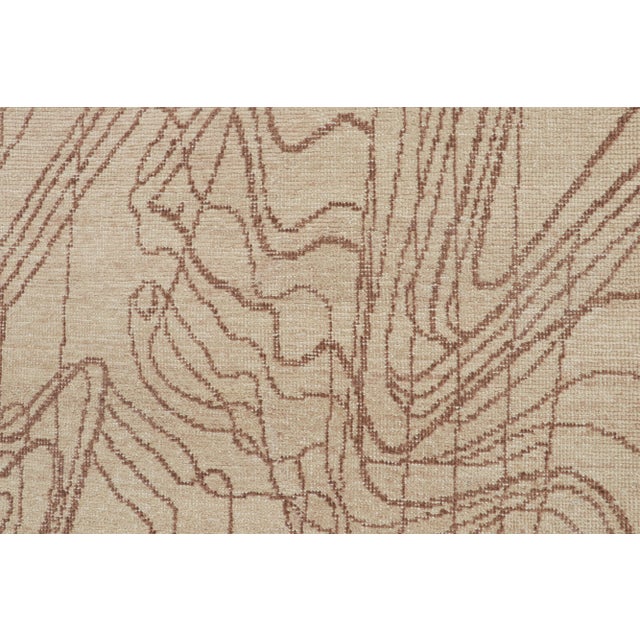 Contemporary Rug & Kilim’s Contemporary Sketch Rug in Beige and Brown, 8x10 For Sale - Image 3 of 8