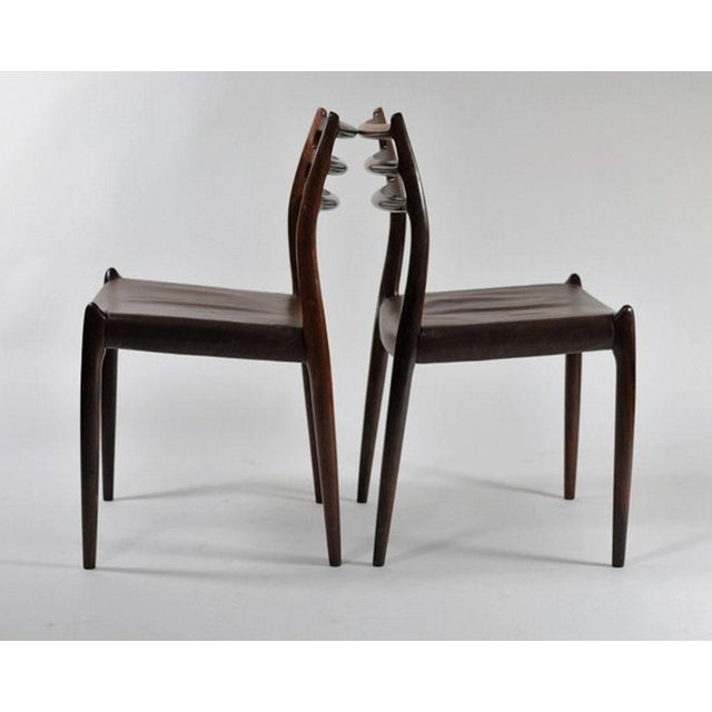 Vintage Rosewood Dining Chairs by Niels Otto Møller for J.L. Møllers, Customizable Reupholstery, 1950s, Set of 8 For Sale - Image 3 of 9