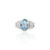 18k Gold Certified 3.25ct Aquamarine Cluster Diamond Revival Cocktail Ring Size 7 For Sale
