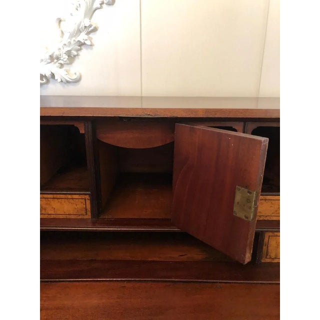 Wood Antique George III Mahogany Bureau For Sale - Image 7 of 15