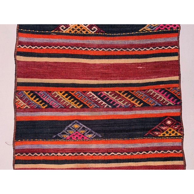 Turkish Narrow Kilim Runner Rug For Sale - Image 4 of 7