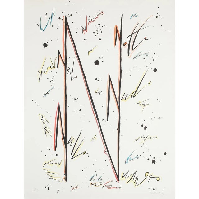 Letter Letter N'' by Rafael Alberti, from Alphabet series, is an original lithograph, realized by Rafael Alberti in 1972....