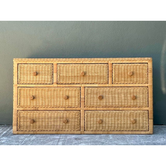 Vintage Woven Rattan Dresser For Sale - Image 11 of 12