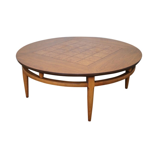 Lane MidCentury Round Burl Walnut Coffee Table Chairish