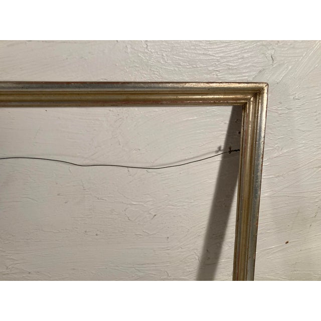 Silver Vintage Silver & Gold Gilding Wood Art Frame For Sale - Image 8 of 8