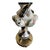 Vintage Capodimonte Porcelain Italy Black White Handpainted Fish Filigree Table Lamp For Sale - Image 15 of 16