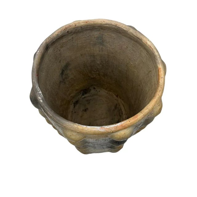 2010s Sejnane Cylindrical Clay Bumpy Vessel - Light Large For Sale - Image 5 of 5