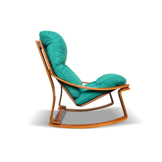 1970s Norwegian Modern Bentwood Rocking Chair For Sale - Image 4 of 10