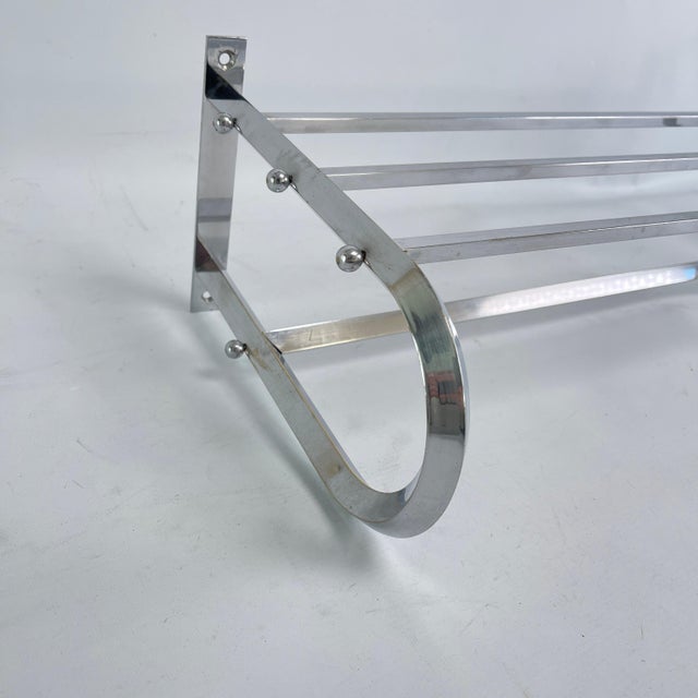Metal Art Deco Coat Rack in Chrome, 1940s For Sale - Image 7 of 8