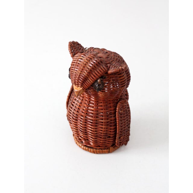 Vintage Wicker Owl Basket For Sale - Image 11 of 12