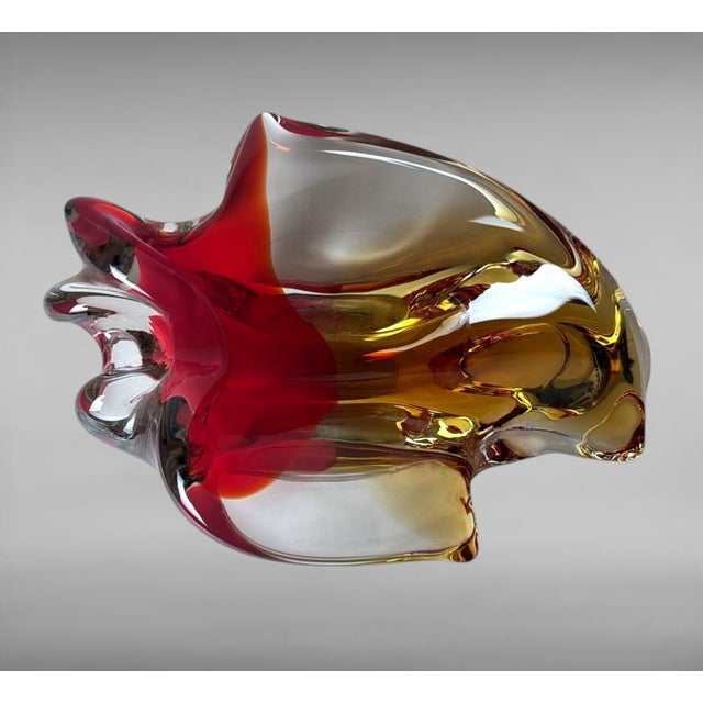 Red Murano Sommerso Glass Centerpiece, Multicolored Italian Art Glass For Sale - Image 8 of 18