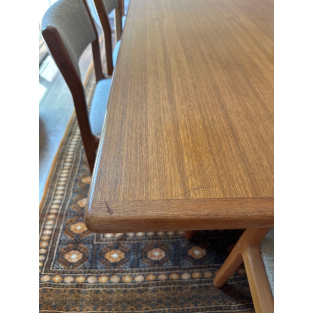 Vintage Teak Dining Table Including Chairs For Sale - Image 6 of 8