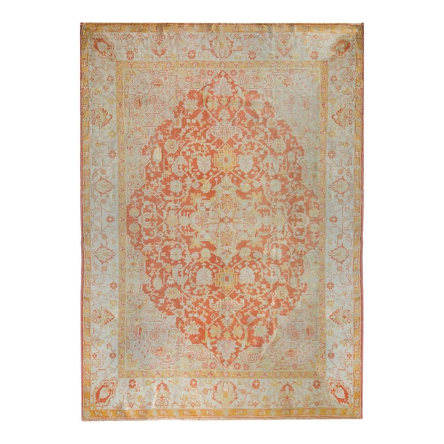 19th Century Turkish Oushak Rug For Sale
