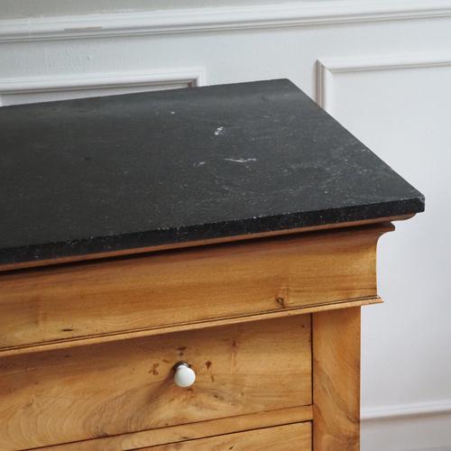 Antique Louis-Philippe Chest of Drawers with Black Marble Top, 1850 For Sale - Image 4 of 18