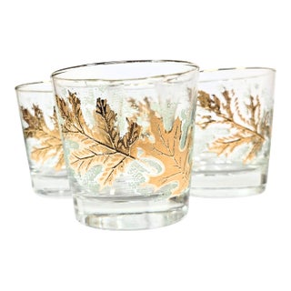 Late 20th Century 22kt Gold Leaf Lowballs- Set of 4 For Sale