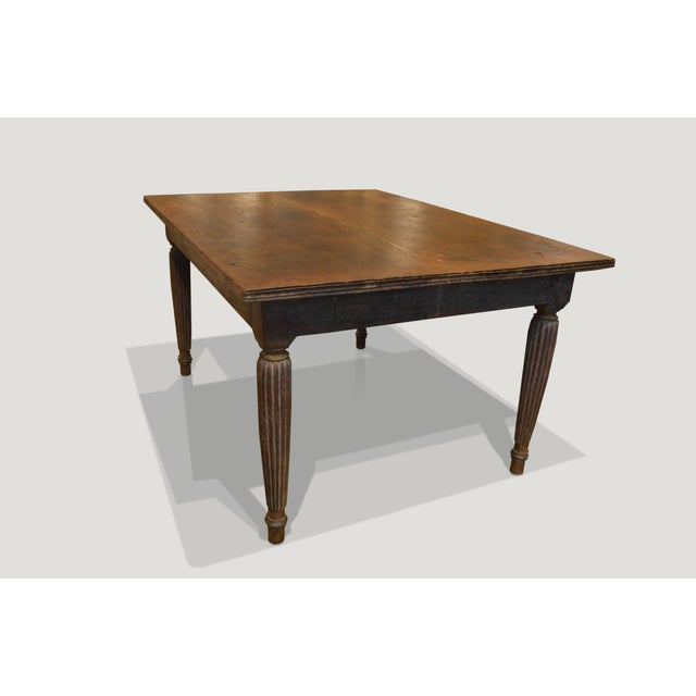 Tribal Andrianna Shamaris Raffles Influenced Teak Wood Dining Table For Sale - Image 3 of 5