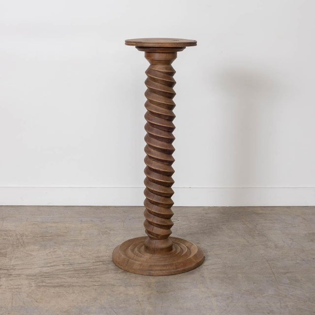 Wood 1940s French Carved Wood Pedestal Table For Sale - Image 7 of 11