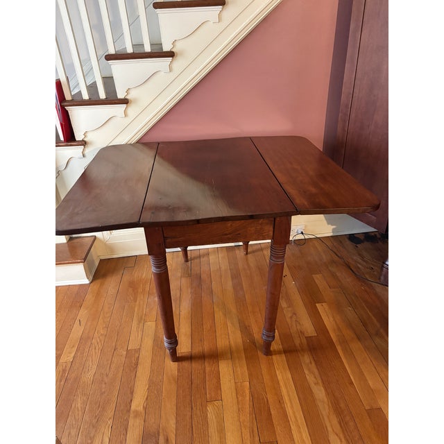 Antique 19th Century Solid Wood Drop Leaf Table For Sale - Image 4 of 7