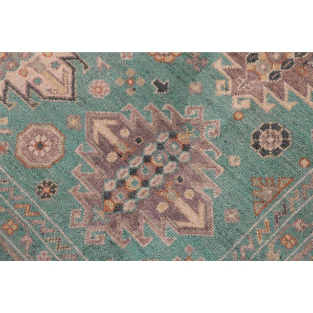 Tribal Kazak Bohemian Kyson Light Green/Light Green Wool Rug - 7'9''x10'1'' For Sale In New York - Image 6 of 10