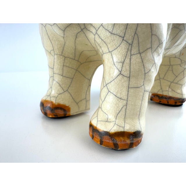 Vintage 1930s Tashiro Shoten Japanese Crackle Glaze Elephant Planter For Sale In Little Rock - Image 6 of 13