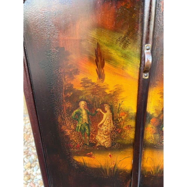 Victorian 19th Century Antique Victorian Style Hand Painted Music Storage Cabinet. For Sale - Image 3 of 12