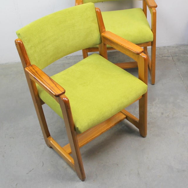 Upholstered Pine Armchairs, 1970s, Set of 2, in Very Good conditions. Designed 1970 to 1979