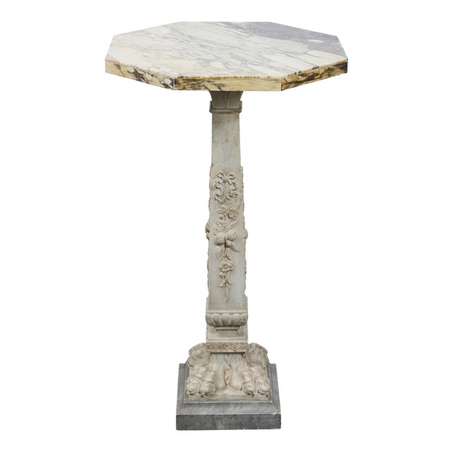 Roman Marble Pedestal Table For Sale