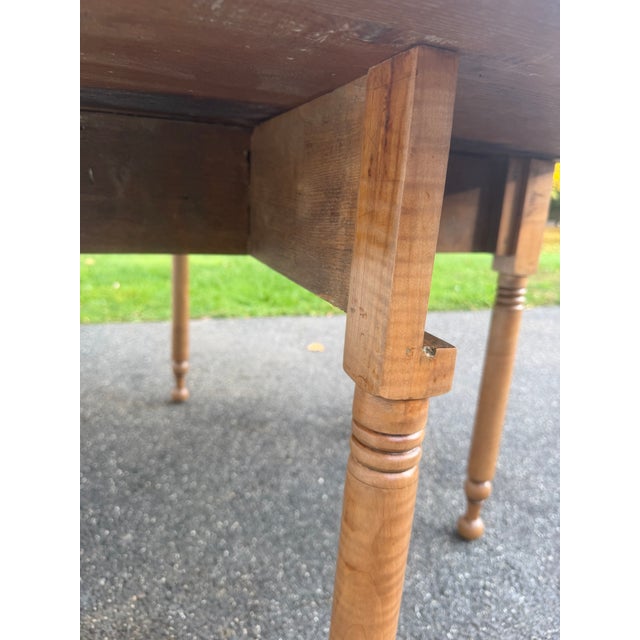 Antique Restored Oak Gate Leg Drop Leaf Dining Table With Drawer For Sale - Image 14 of 16