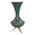 Mid Century Green Enameled Brass Tripod Vase Made in Israel Figural Motif 5002b For Sale