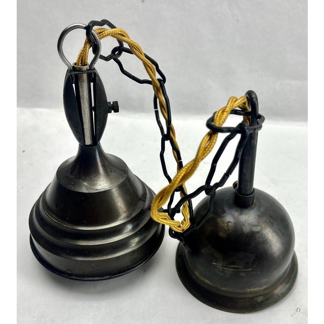 Blue Art Nouveau Opaline Ceiling Lamp from Massive Belgium, 1930s For Sale - Image 8 of 14