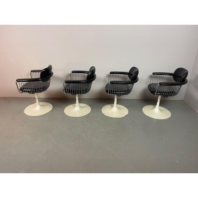 Rudi Verelst Vintage Swivel Dining Chairs attributed to Rudi Verelst for Novalux, Belgium, 1970s, Set of 4 For Sale - Image 4 of 16