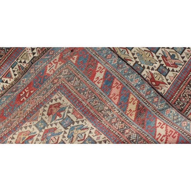 Late 19th Century Antique Caucasian Fine Shirvan Rug in Ivory Background & Multi Colors For Sale In Atlanta - Image 6 of 6
