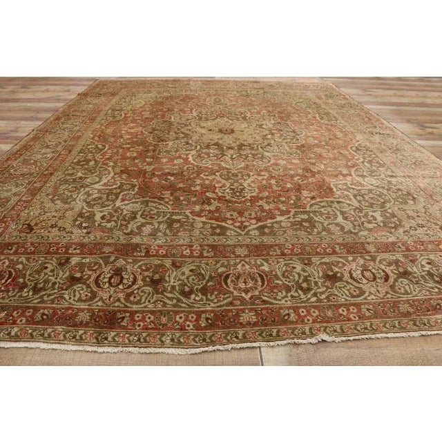 Textile Antique Persian Tabriz Rug - 09'00 X 12'00 For Sale - Image 7 of 9