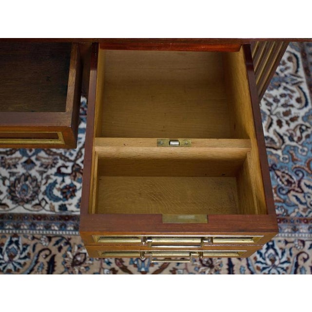 English Extendable Desk with Leather Top For Sale - Image 9 of 10