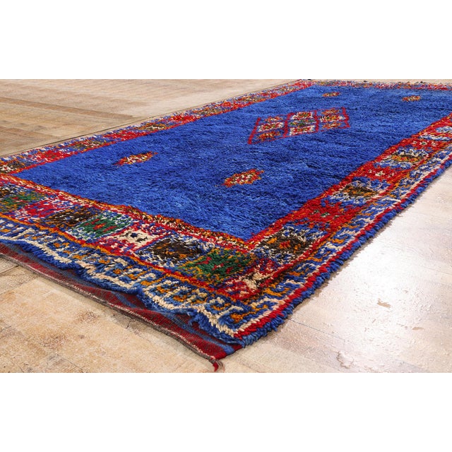 Blue Vintage Beni M'Guild Moroccan Rug, 06'00 X 11'05 For Sale - Image 8 of 10