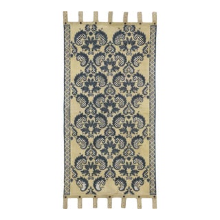 Vintage Indian Leather Tapestry Wall Hanging With William and Mary Style - 02'00 X 04'03 For Sale